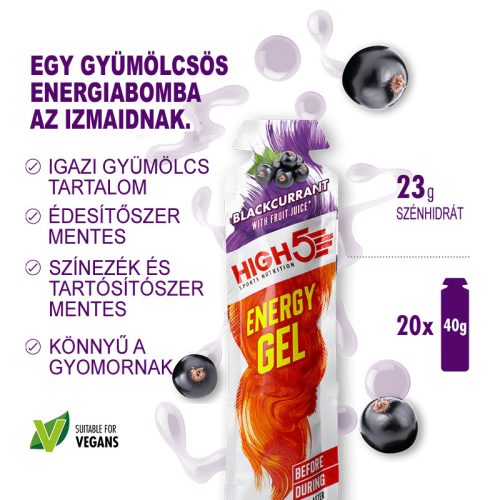 High5 Energy Gel – Feketeribizli 40g