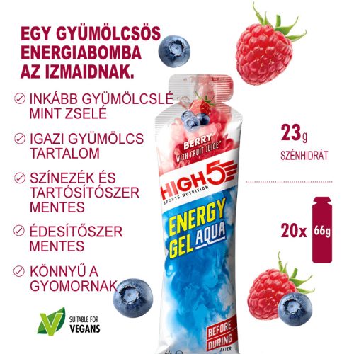 High5 Energy Gel Aqua Málna 66g